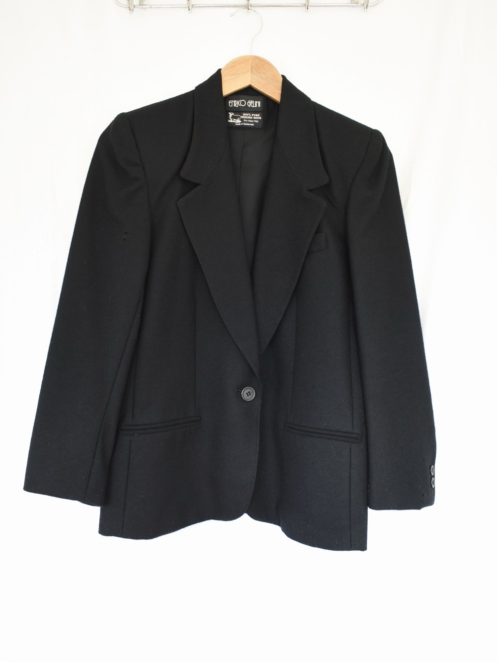 Vintage Italian Designer 100% Wool Women's Classic Tailored Blazer | Size 6
